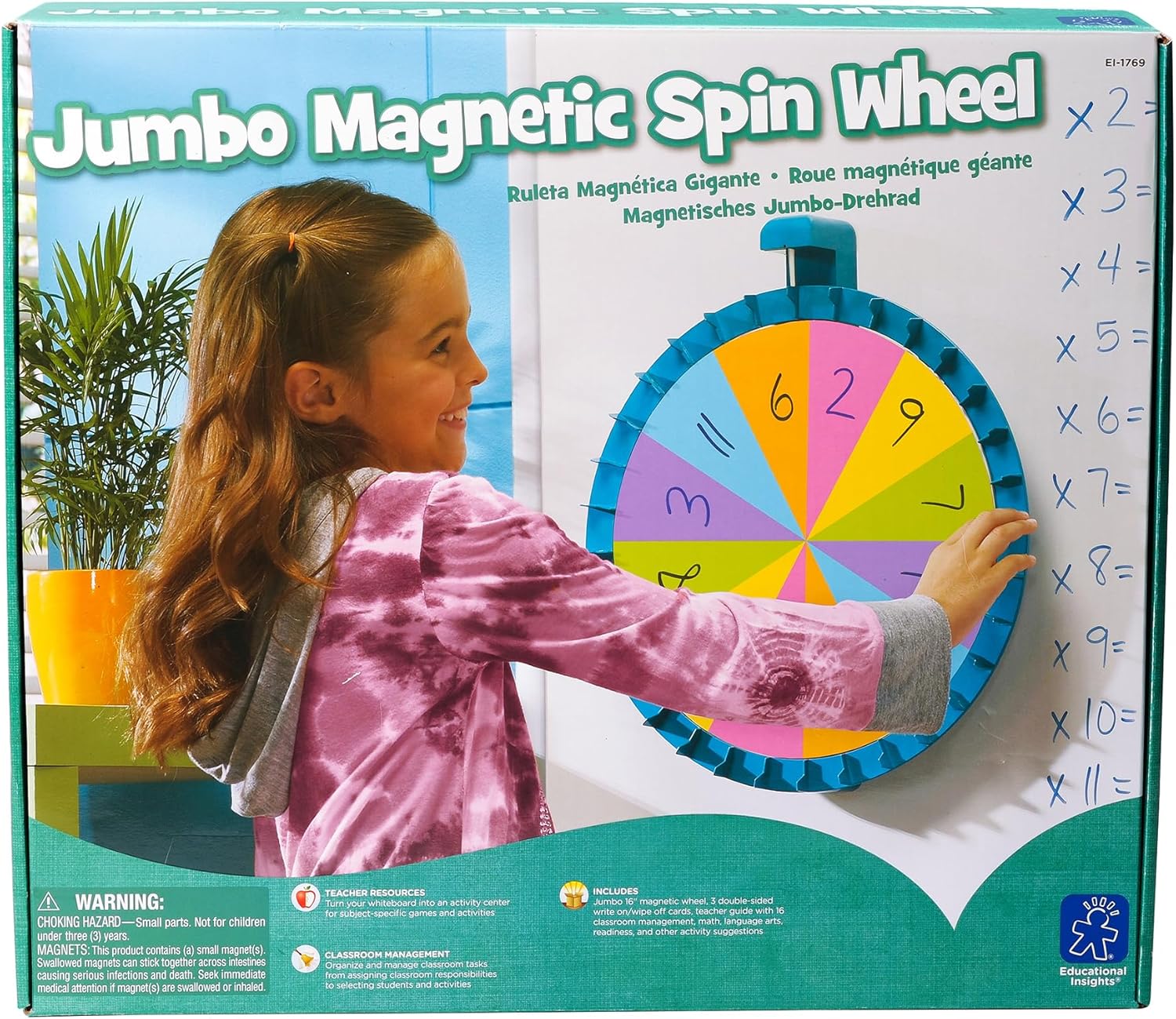 Educational Insights Jumbo Magnetic Spin Wheel - Customizable Magnetic Spinner for Classroom Games and Learning Activities, Fun Teacher & Classroom Supplies, Large Spinning Wheel for Dry Erase Board