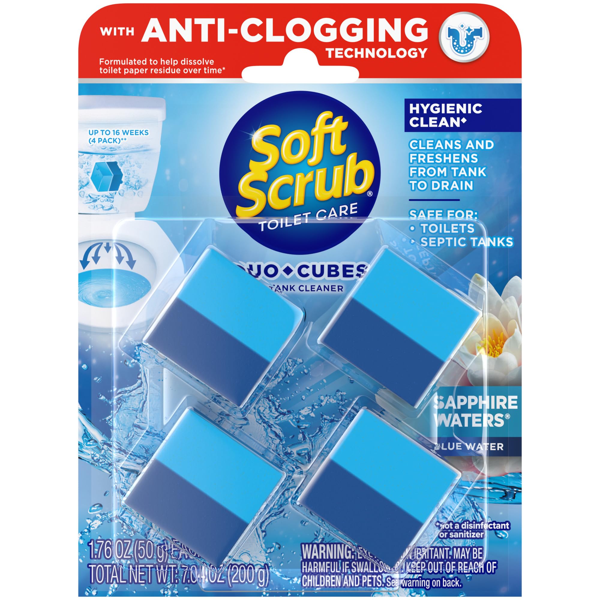 Soft Scrub 7 Pack - Duo Cubes Toilet Bowl Cubes, Sapphire Waters, 4-Ct. - 2260692
