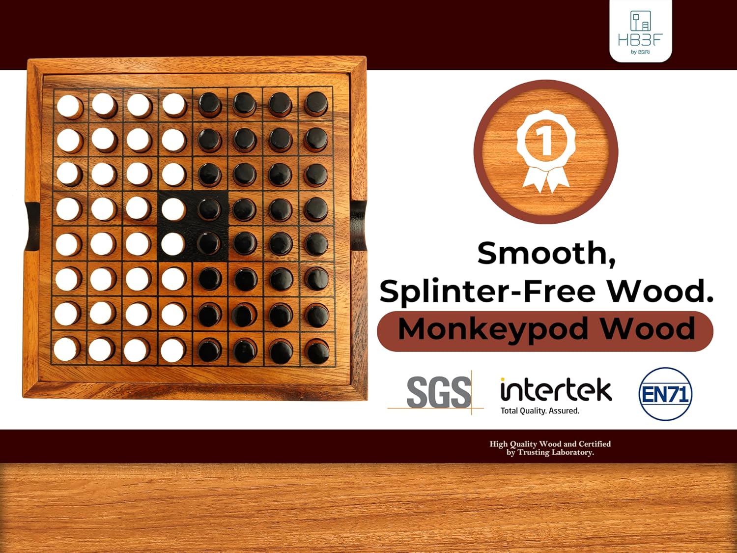 BSIRI Classic Board Game Othello Strategy Games of Family Games for Adults and Senior Wooden Classic Game with Black and White Wood Pieces and Great Gifting