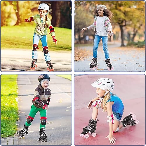Miniatura 6 de Nattork Roller Skates for Girls Kids Toddler, 4 Sizes Adjustable Rainbow Quad Skates with Light up Wheels,Best Gift for Kids Beginners