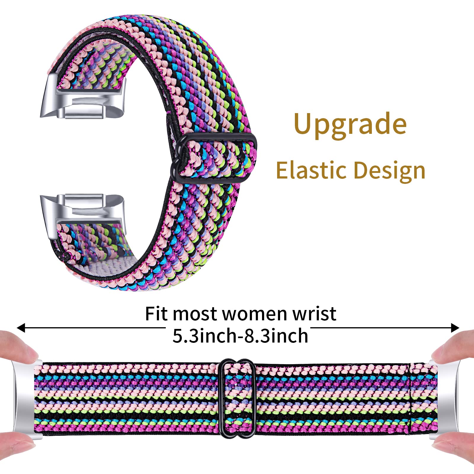 Bracelet En Nylon élastique Pour Fitbit Charge 5 - Réglable, Confortable Et étanche - Remplacement Original - 10