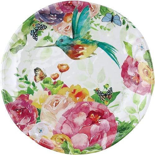 Miniatura 5 de UP ware - 4 platos de melamina de 6 pulgadas, platos pequeños para servir, platos de fiesta, platos redondos para postre, aperitivos, frutas (flores