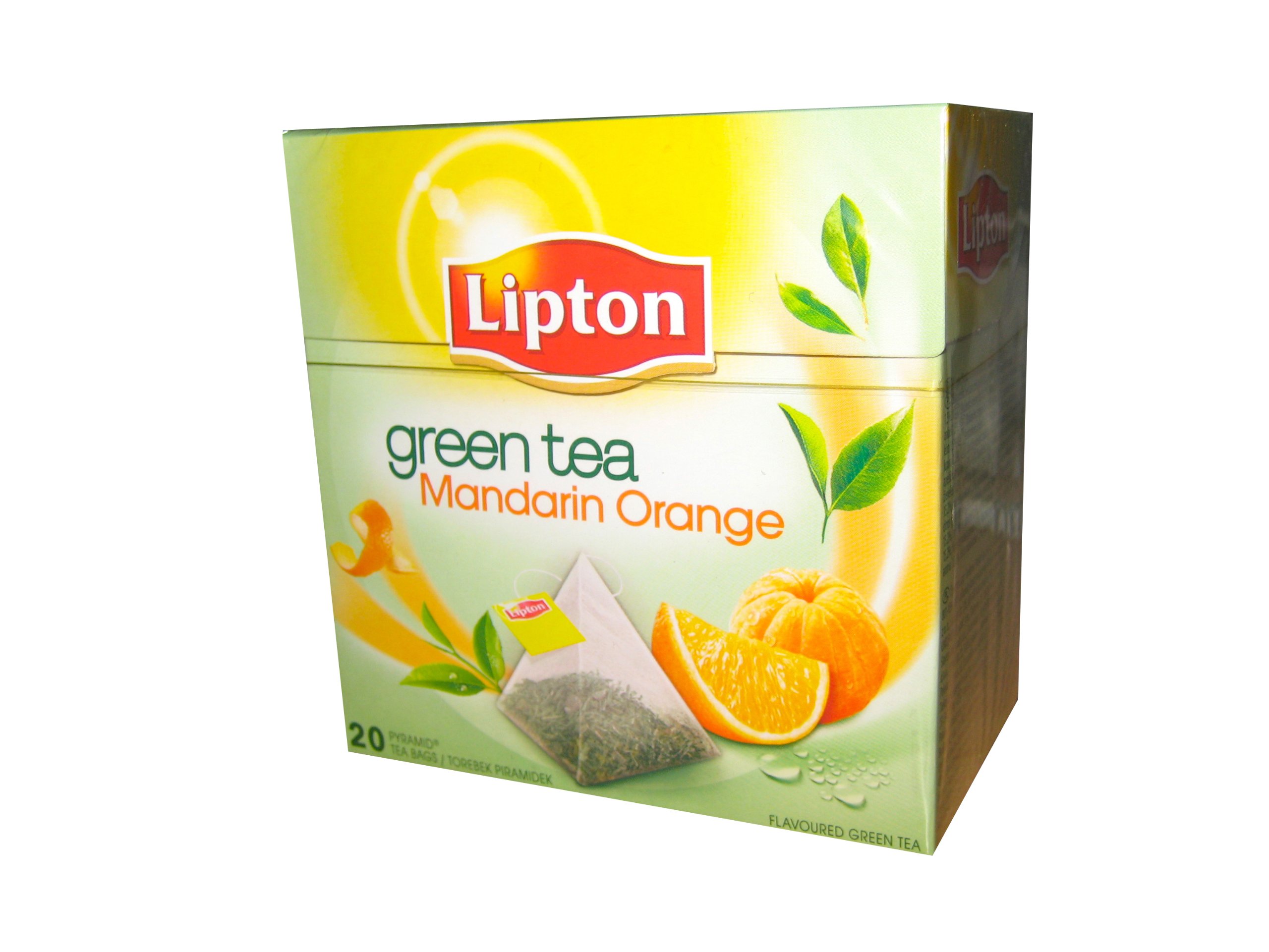 Lipton Pyramids Green Tea Mandarin & Orange, 20 Tea bags - 12 units