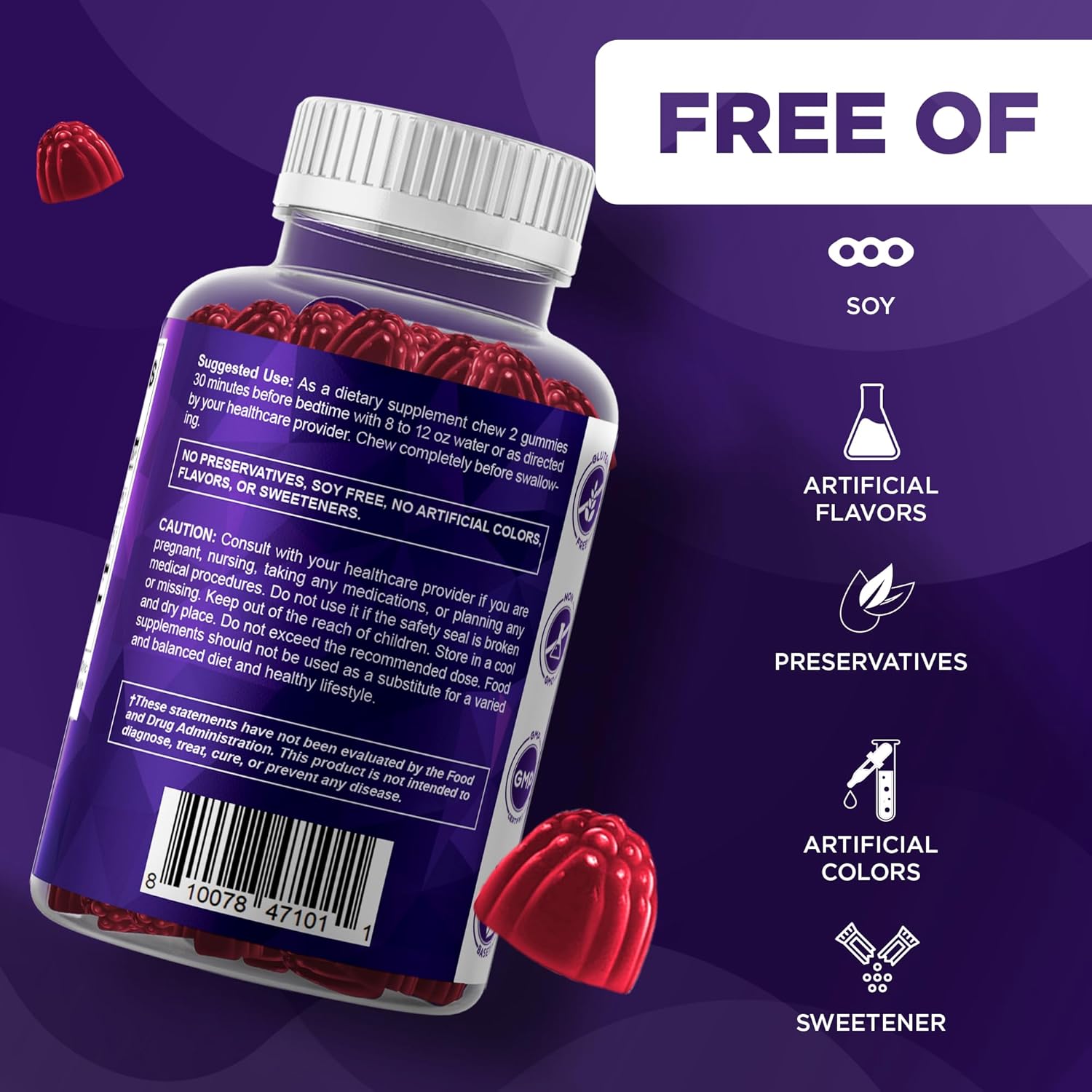 Vitamatic Melatonin 20 mg Gummies for Adults, 30 Servings - 60 Vegetarian Gummies - Non-Habit Forming Supplement