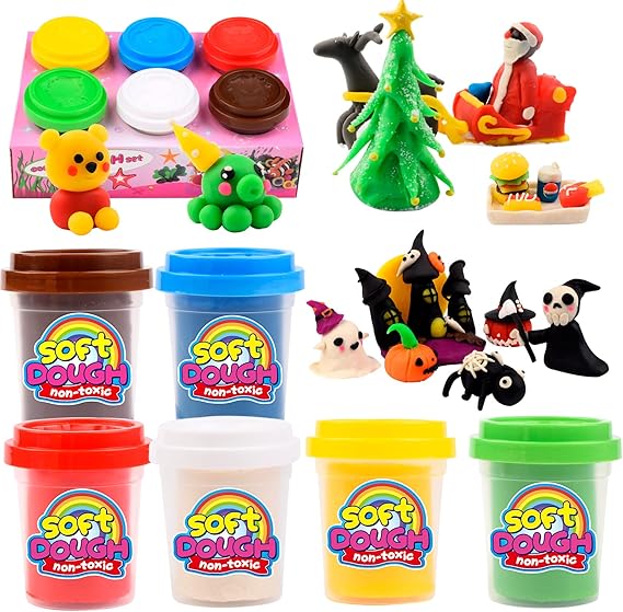 Playdough Sets for kids, with 6 Pack Play Dough 12 Oz,Including Red