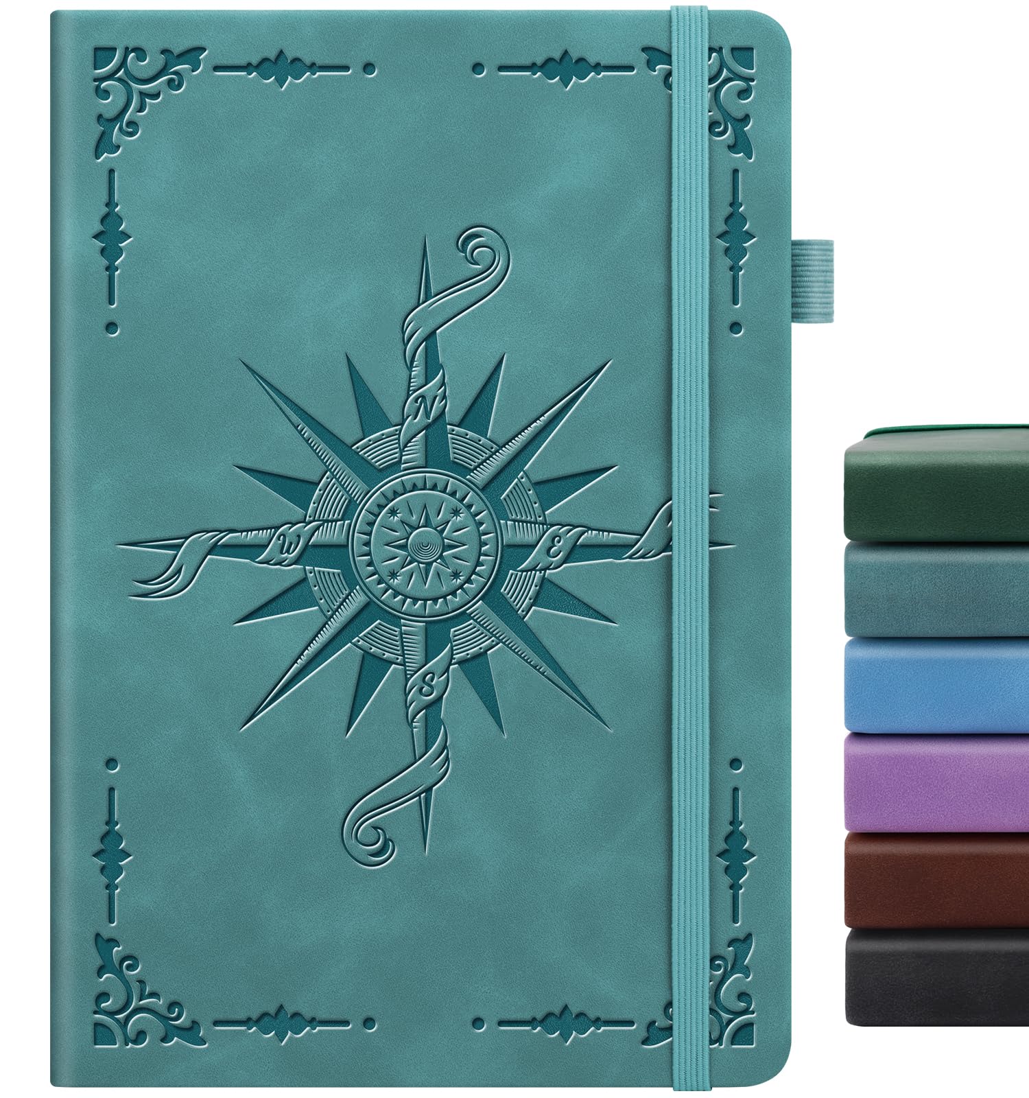 Lined Journal Notebook, A5 200 Pages Leather Journals For Writing Women & Men Travel,business,work & School,college Ruled Notebooks Hardcover Journaling Notebooks Daily Diary, 5.7'' X 8.3'-Sea Green