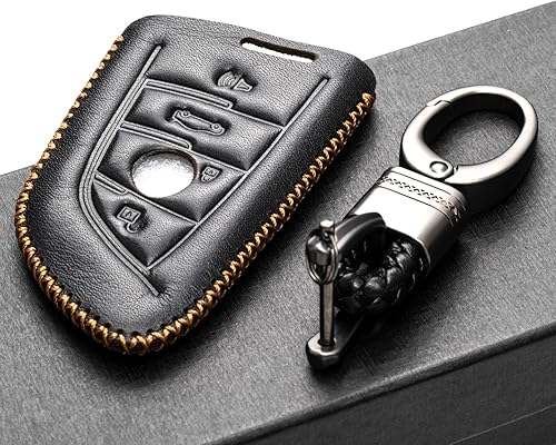 Miniatura 4 de Vitodeco Funda de cuero Smar para llavero compatible con BMW 2, 3, 5, 6, 7 M Series, X1, X3, X4, X5, X6, X7 2014-2022
