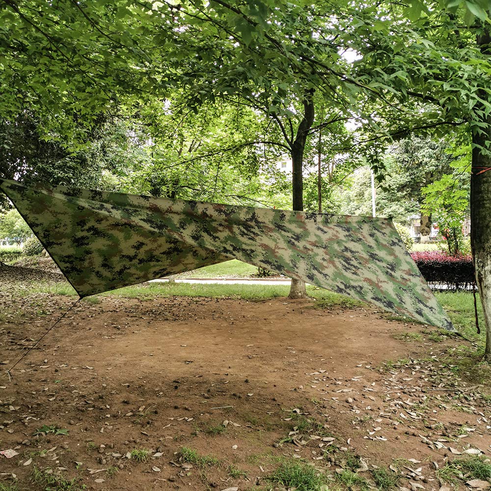 TopcHANCES Hamac de camping avec moustiquaire portable balançoire simple double camping léger en plein air voyage Hamac pour le camping, la randonnée randonnée à dos, vert militaire, Camouflage sky