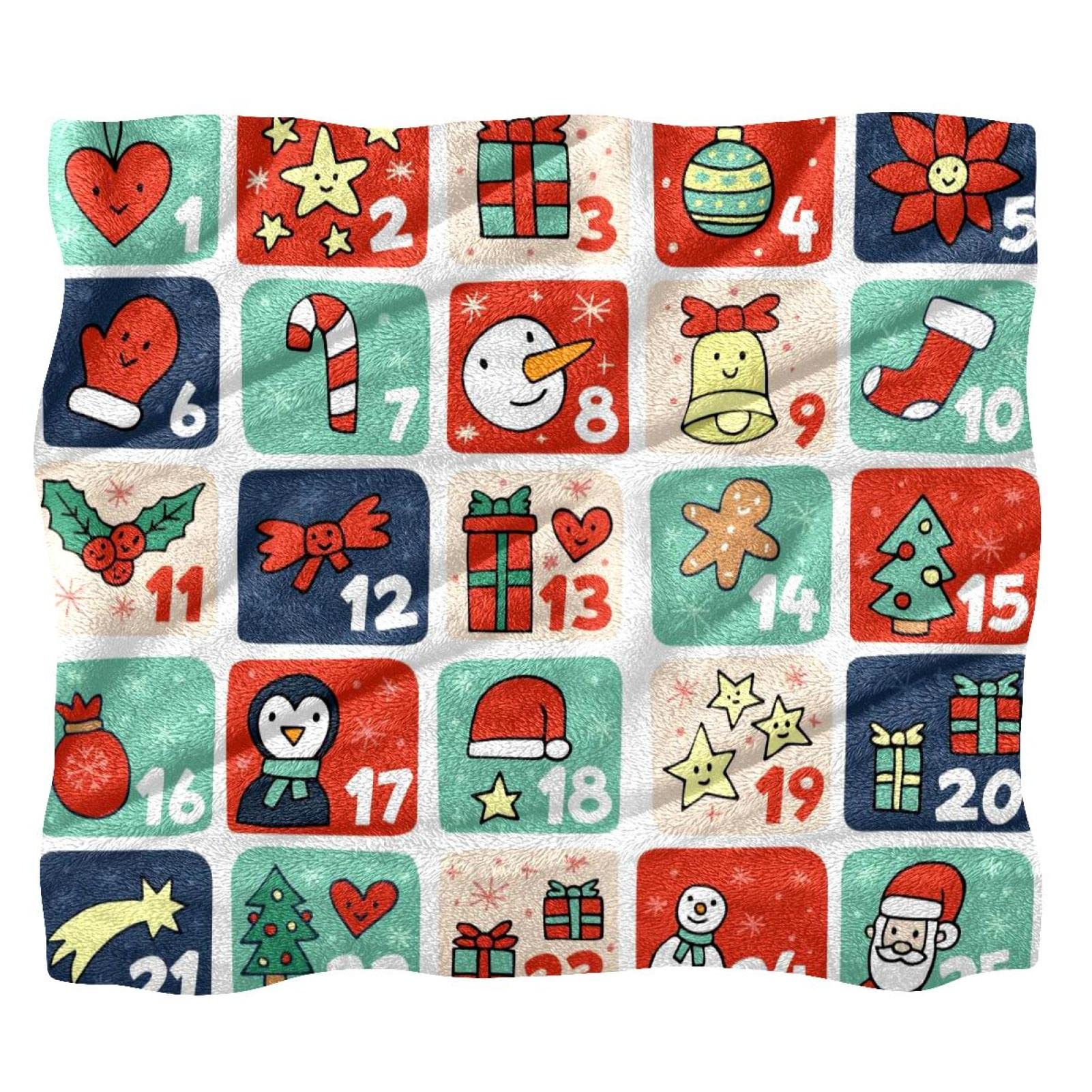 Jeté de lit en polaire anti-froid couverture Noël pour canapé
