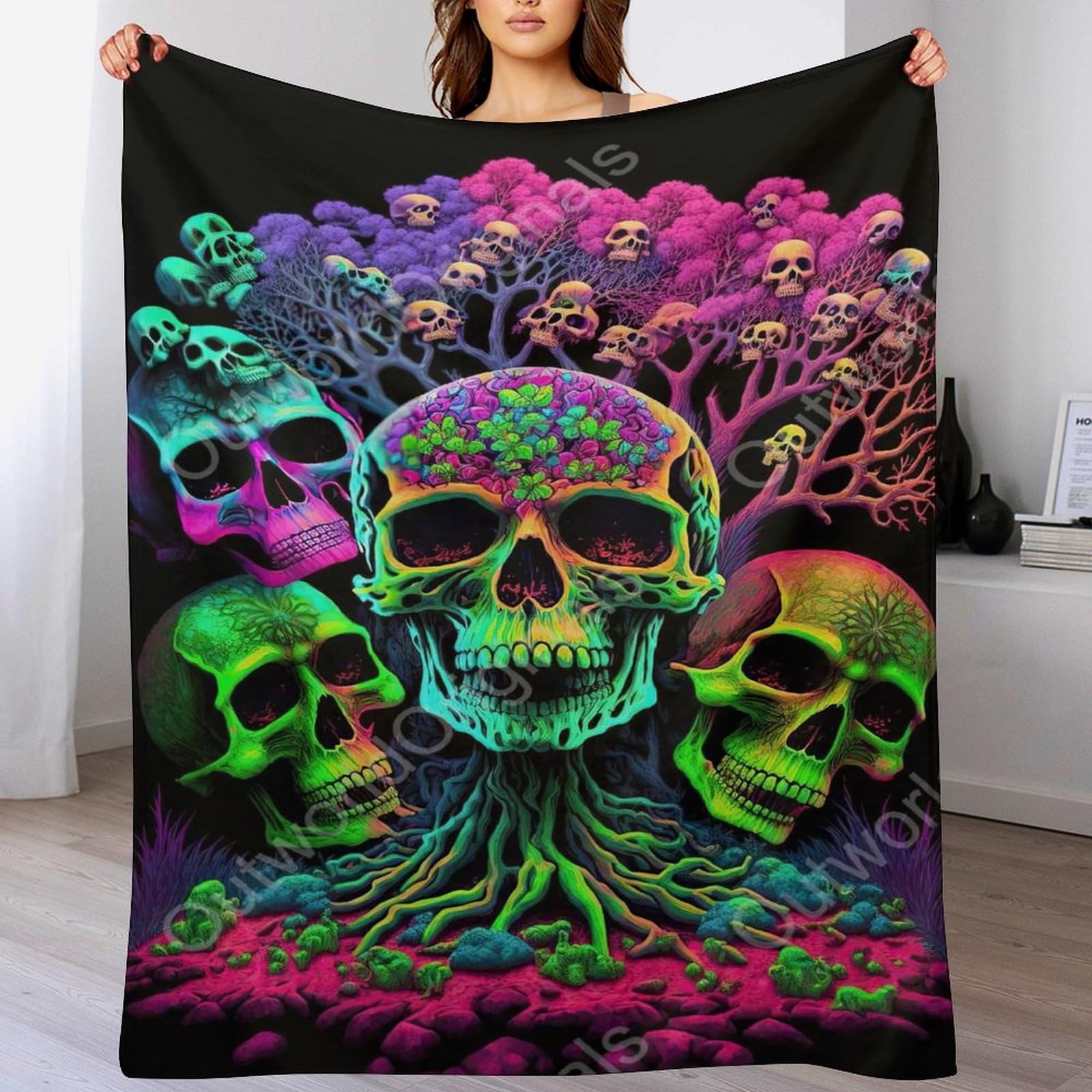 Ltttt Skull-29 Skull Throw Blanket, Super Soft Warm Blankets For Couch, Sofa, Chair, Bed - Extra Cozy, Machine Washable, 150×200Cm