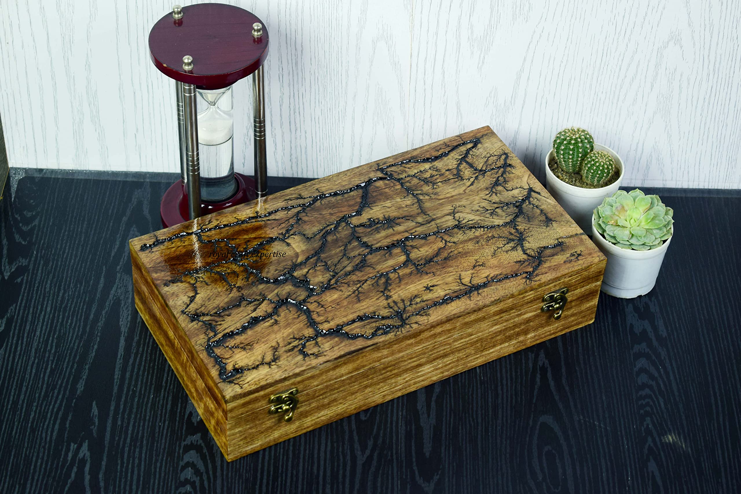 Royal Craft Expertise Watch box, Watch Box Case Organizer for Women Solid Wood Watch Box Organizer, Long lasting wooden watch box, Watch Storage Box, Lichtenberg Burn&Fractal Burn (Dark Off-whte) (B0CJMFL9MD) Amazon Price History, Amazon Price Tracker