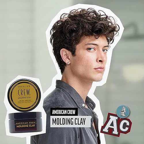 Miniatura 2 de American Crew Arcilla para moldear el cabello para hombre, gel para el cabello con fuerte sujeción y brillo medio, 3 onzas (paquete de 1)