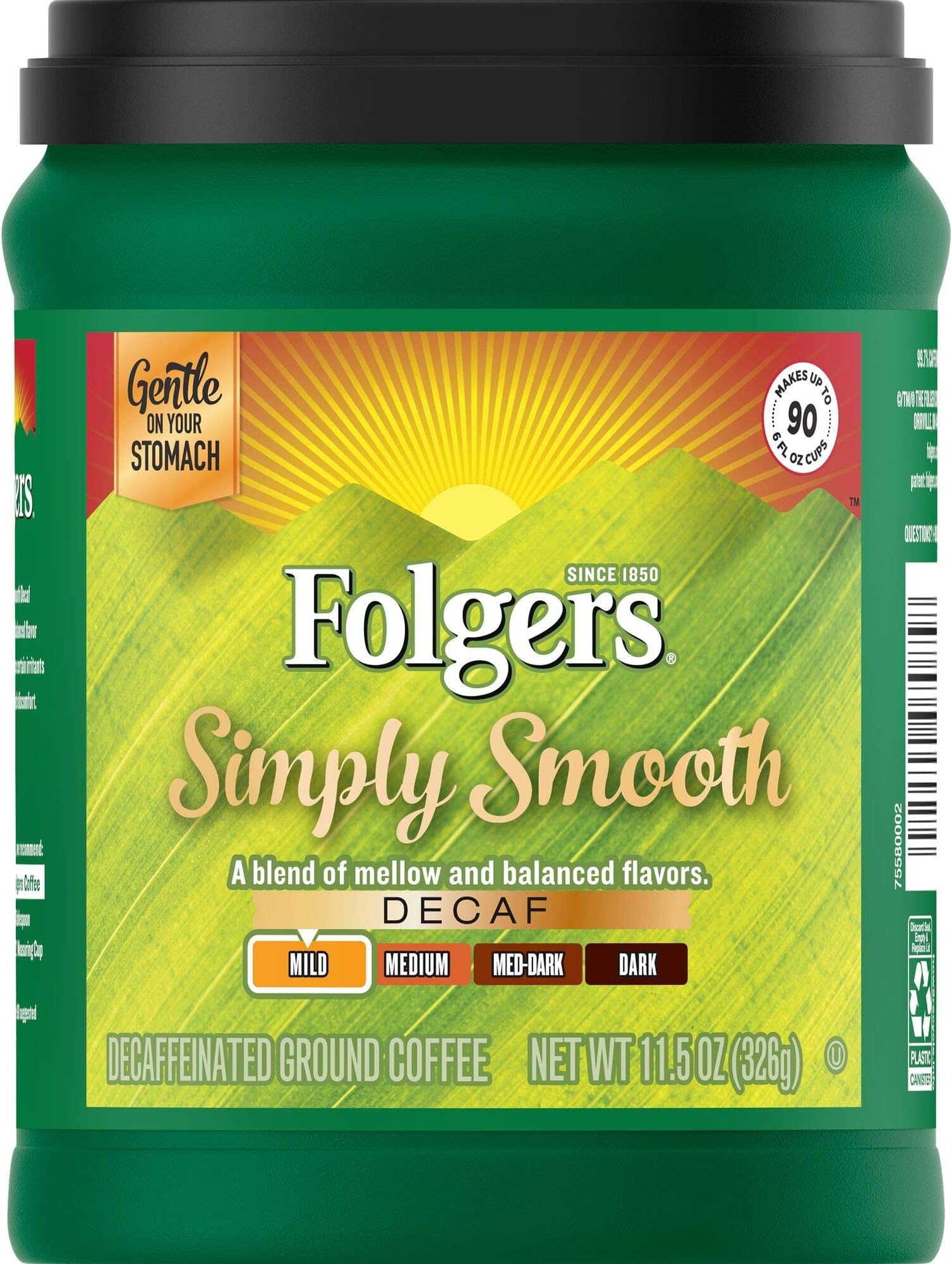 Folgers Simply Smooth Ground Coffee, 11.5 Ounce Tubs (Pack
