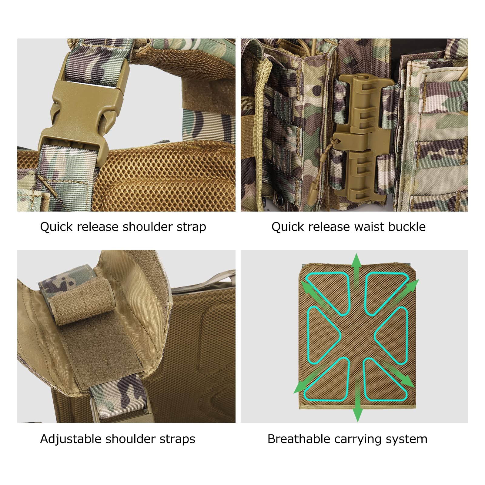 vAv YAKEDA Camo Tactical Outdoor Carrier Vest