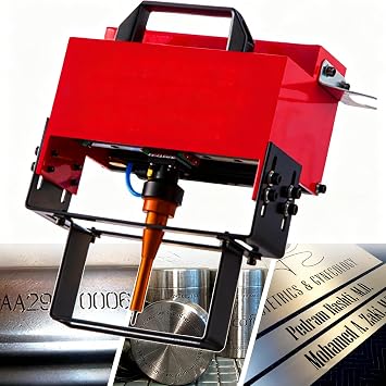 Handheld Dot Peen Marking Machine, Portable Pneumatic Dot Peen Marking Machine Air Power Metal/Dot Peen Mark Engraving Machine for VIN Code, Number Letter TypeC