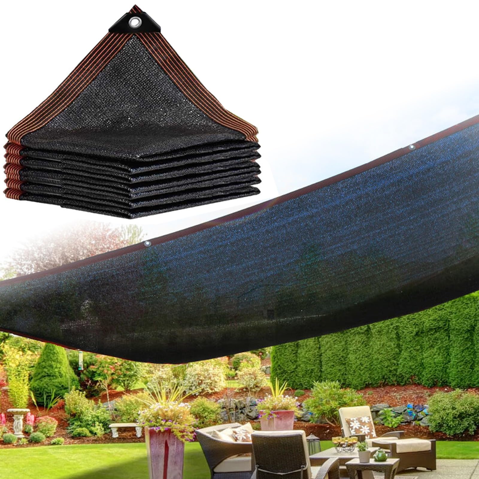 GJZQDKX 6x6m, 90% UV Protection Shade Cloth, Greenhouse Shade Netting, Sunshade Canopy for Plants, Flowers, Chicken Coop - Sun Protection Net