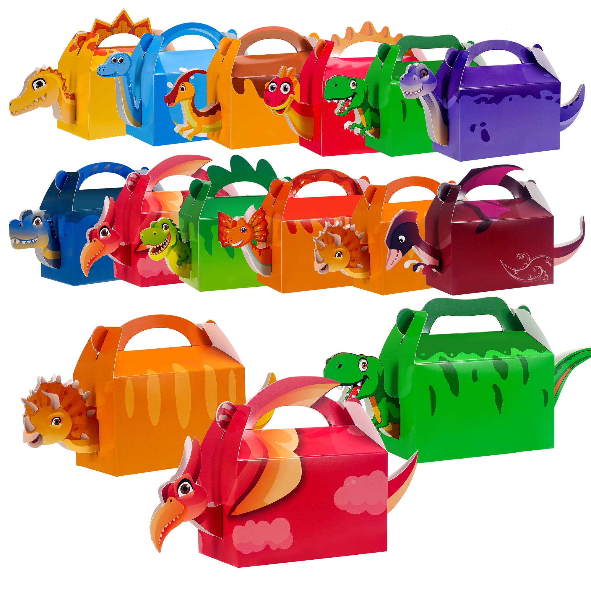 24PCS 3D Dinosaur Gift Boxes for Birthday Party Favors Decorations Supplies