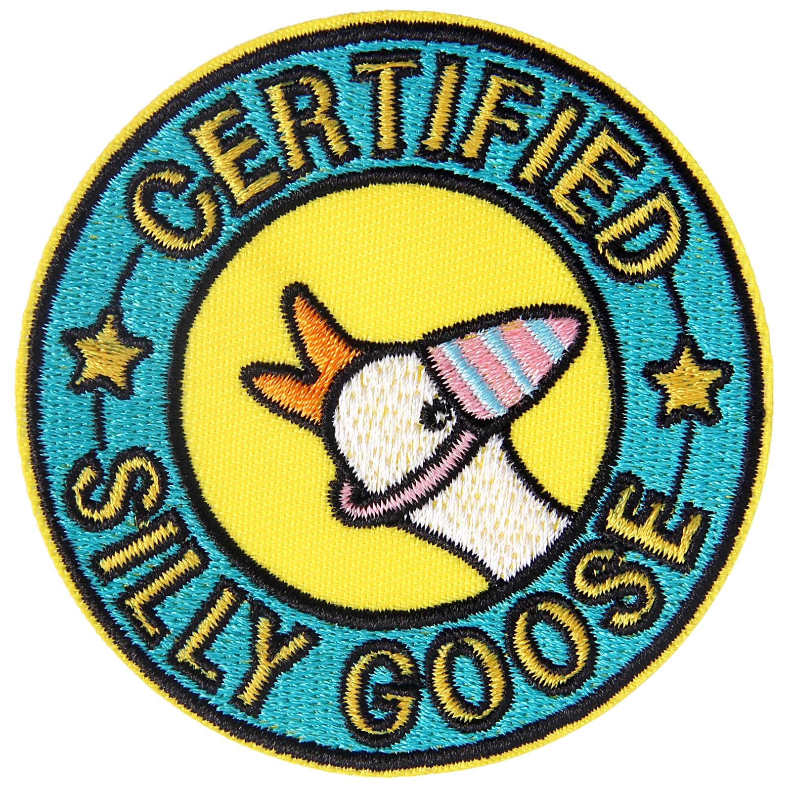 Funny Goose Iron on Patch, Colorful Embroidered Patch, Certified Goose Morale Patch, Cute Animal Morale Patch for Backpacks, Army Vests, Gym Bags, Hats, Helmets