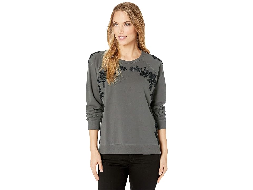 

Lucky Brand Floral Chenille Sweatshirt (Black Multi) Women's Sweatshirt