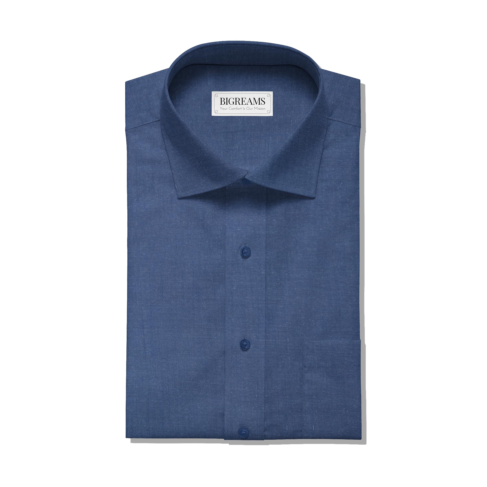 Ruby Fabrics Linings Unstitched Navy Blue Woven Denim Shirt Fabric For Sewing, Suit (58 Inch Width)