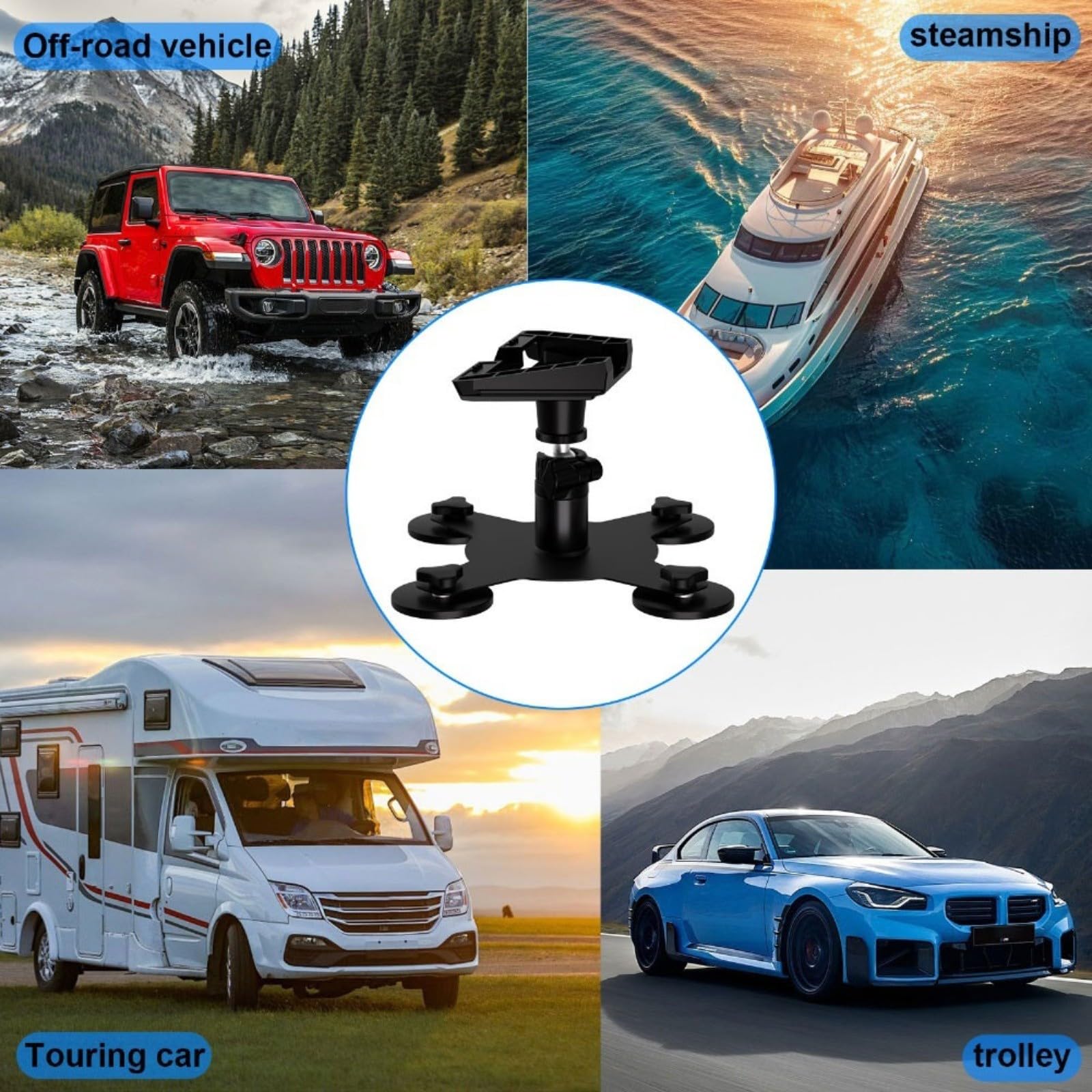 Soporte de metal para coche Starlink para mini con fuerte succión, montaje en ángulo ajustable para techo, techo para caravana, barco, color negro