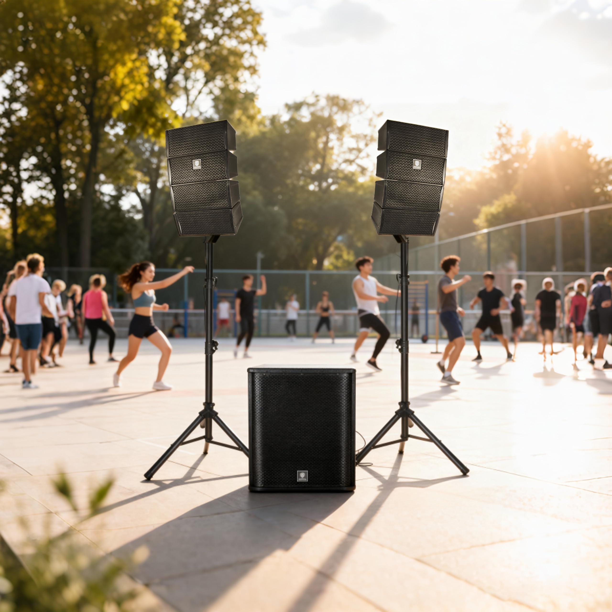 PRORECK Club 3500 15-Zoll-Subwoofer 3000 W DJ-PA-Lautsprechersystem-Kombiset mit 8 Array-Lautsprechern, Bluetooth, USB, SD-Karte, für Meetings, Reden, Kirchen, Aufführungen, DJ-Auftritte
