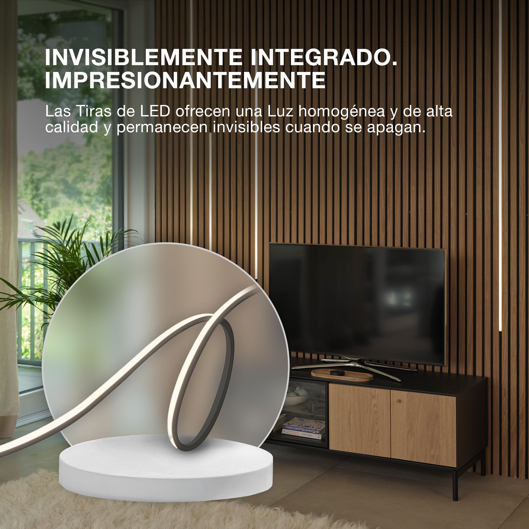 OSRAM Tiras LED acústicas negras Flex, 2.6m, 29W, 260lm, 3000K blanco cálido, H13mm, Set de Inicio con control remoto