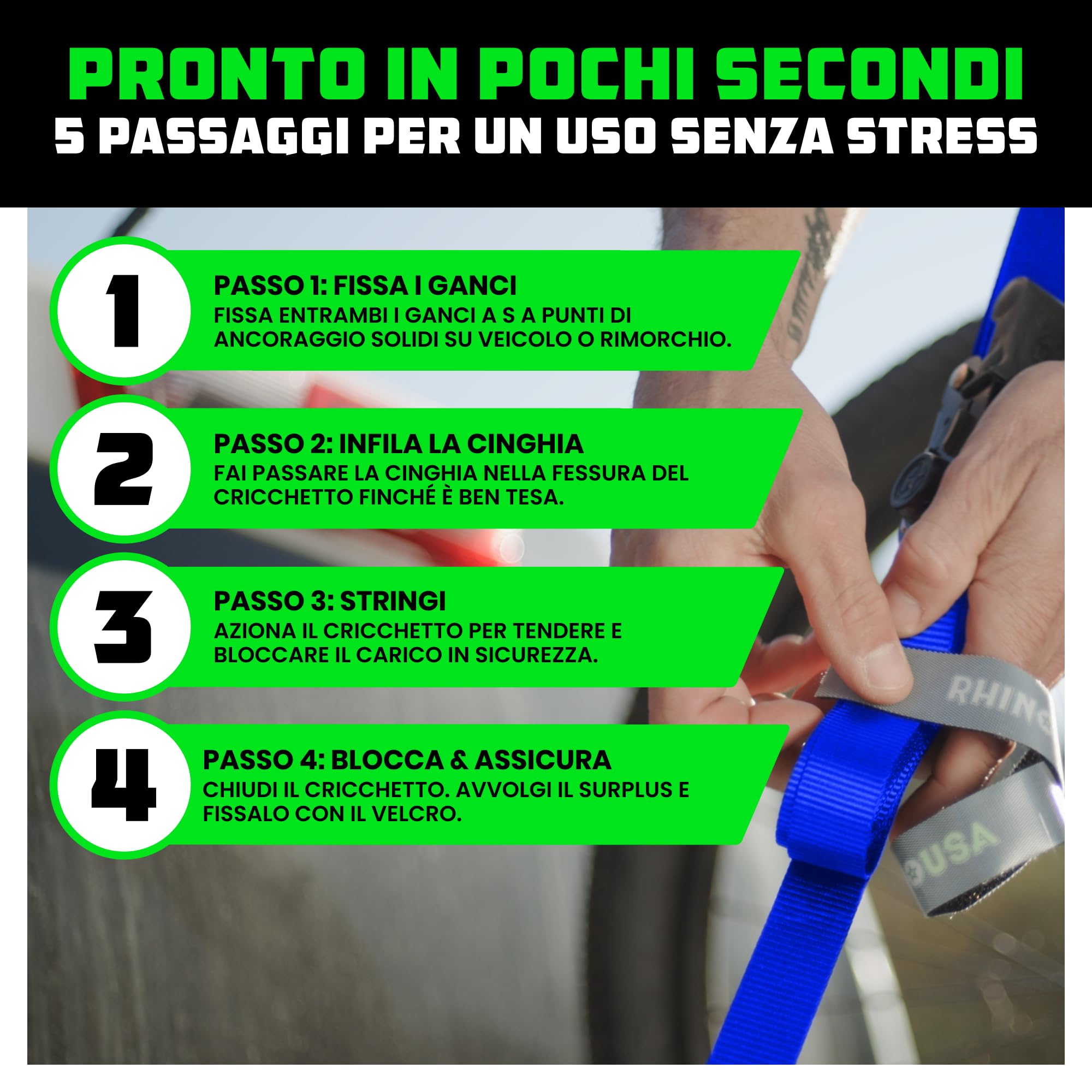 5 Cinghie Con Gancio E Anello Uxcell 3/4 X 10 Pollici - Grigio, Fascette Fermacavi Riutilizzabili