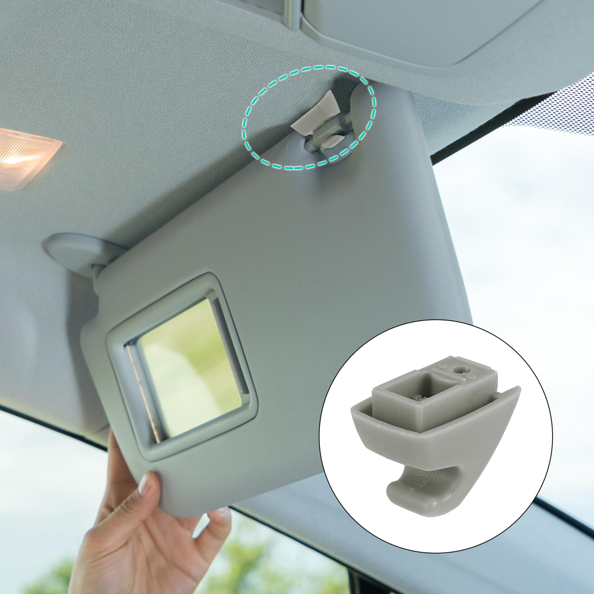 X AUTOHAUX Gray Car Plastic Sun Visor Hook Clip Bracket Retainer 15882854 for Chevy Silverado 1500 Tahoe for GMC Sierra 1500 for Yukon 2007-2013