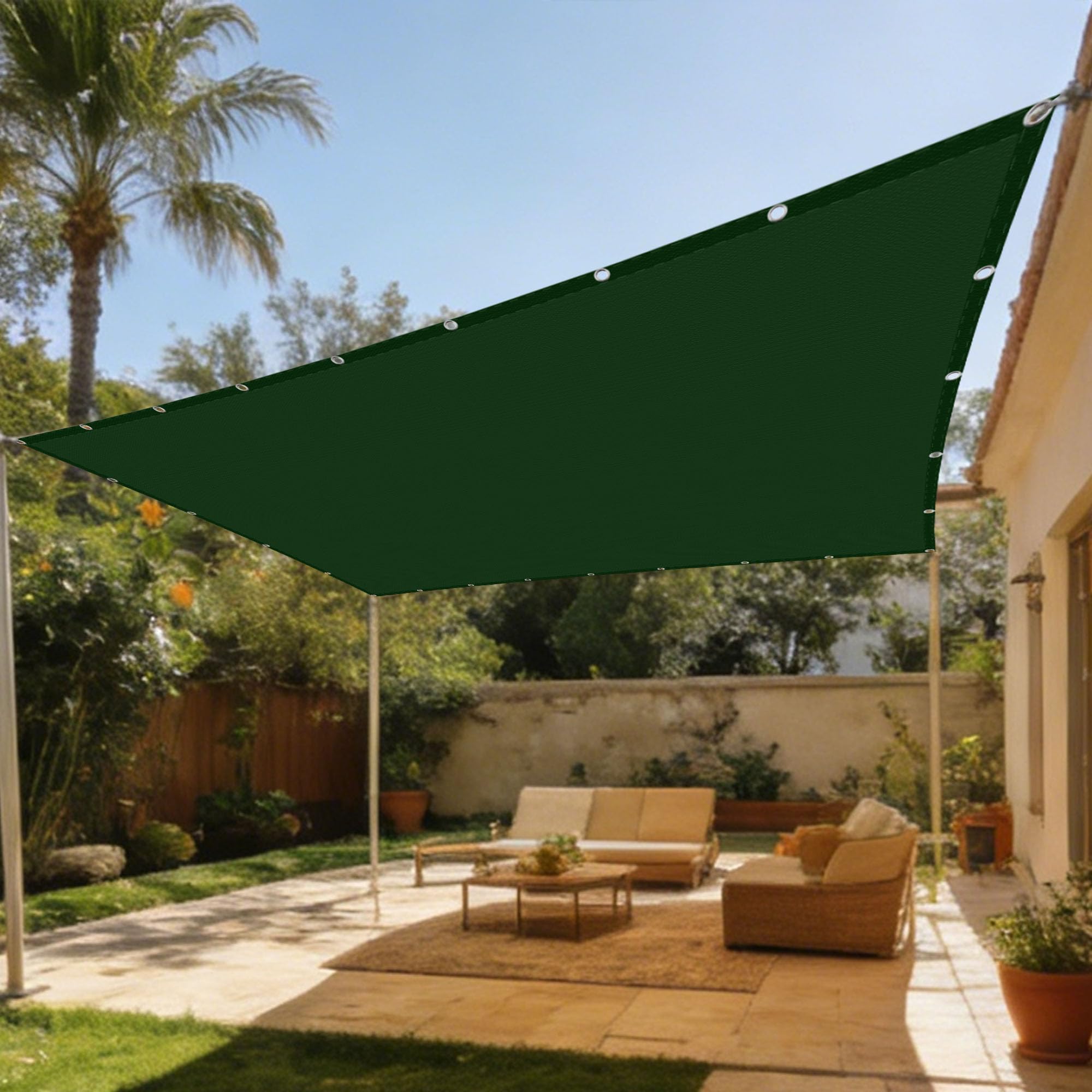 Voiles d'ombrage imperméable 3.5 x 7 m protection UV pour terrasse
