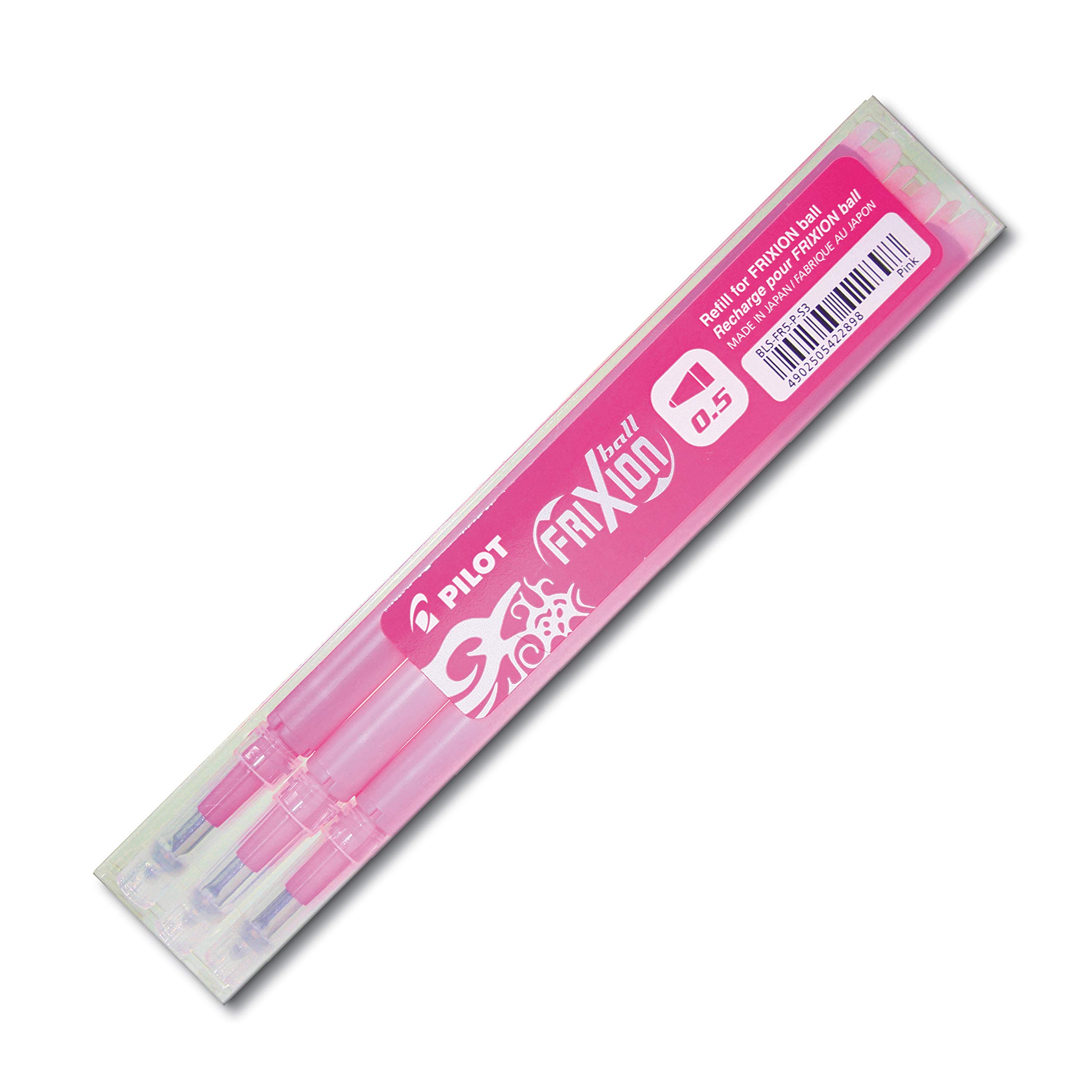 Pilot FriXion Ball Clicker BLS-FR5 Pack of 3 Refill Cartridges Rose