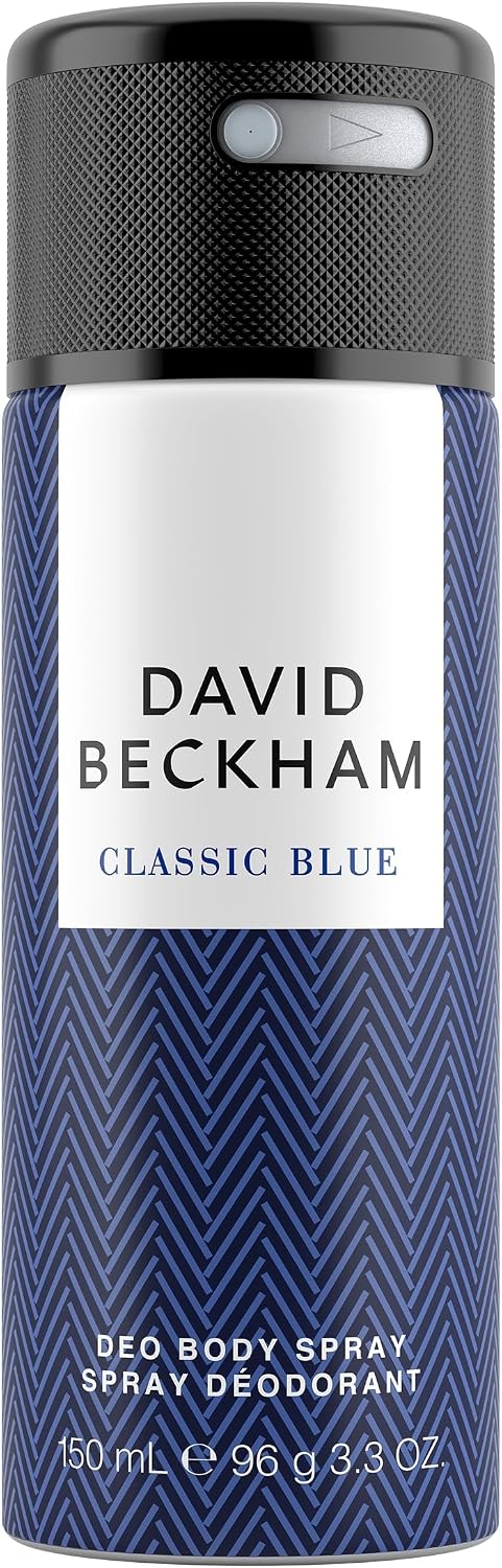 David Beckham Classic Blue Body Spray Anti-transpirant Deodorant voor mannen, 150 ml, 3 stuks