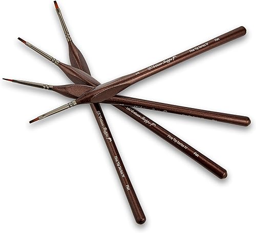 Miniatura 6 de Pequeño juego de pinceles de pintura. 4 pinceles planos de pintura para pintura acrílica Tamaño 1. cepillo modelo para pinceles secos Warhammer 40K,