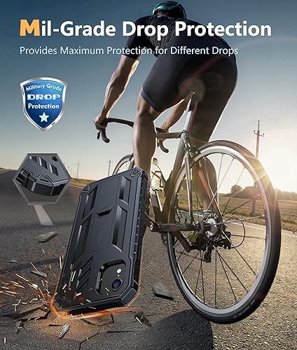 Miniatura 3 de FNTCASE Funda de teléfono para iPhone XR protección completa de grado militar, a prueba de golpes, funda rígida con soporte, fundas protectoras