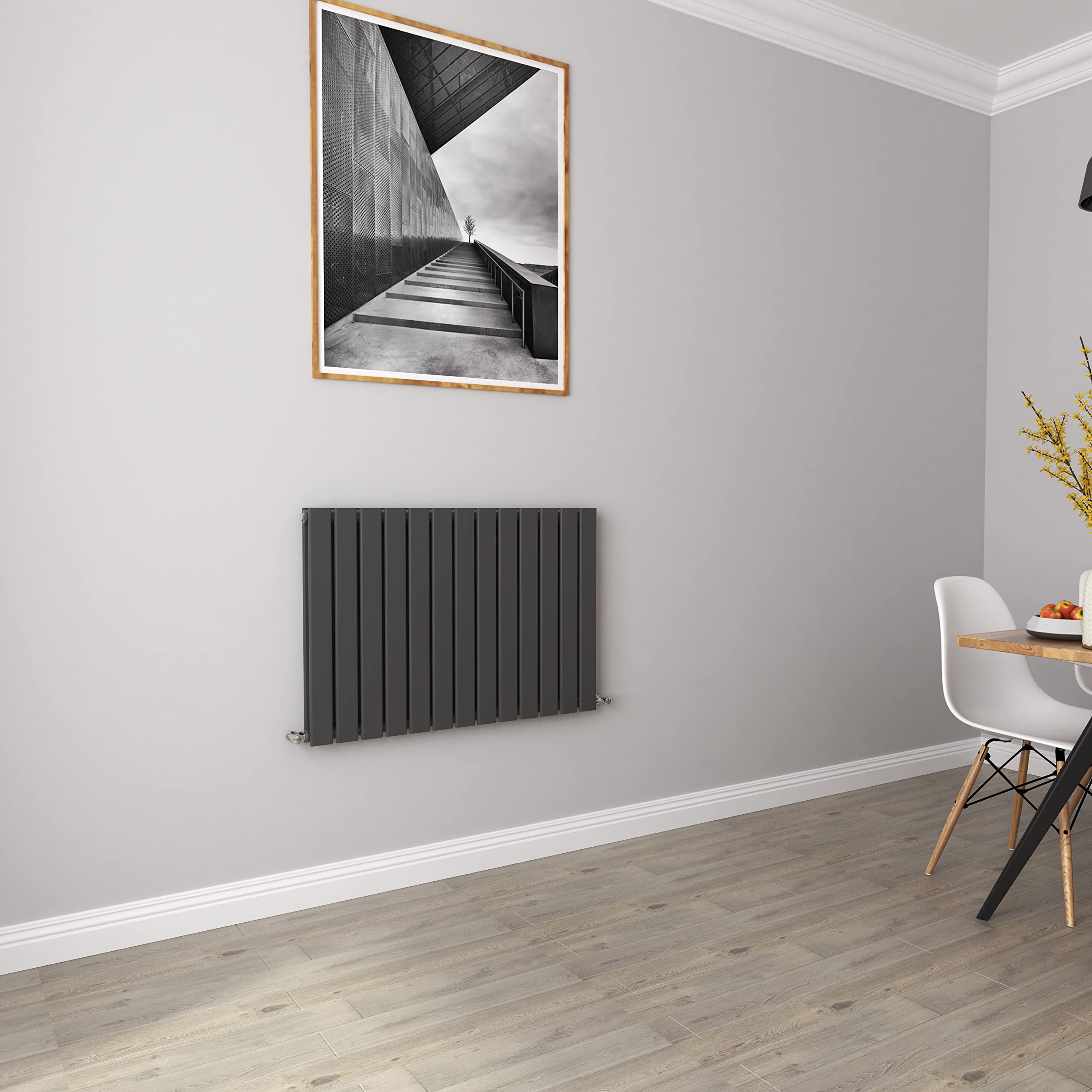 Biubiubath Anthracite Radiators Horizontal Small Rad Double Flat Panel Central Heating Radiators 600 * 884Mm