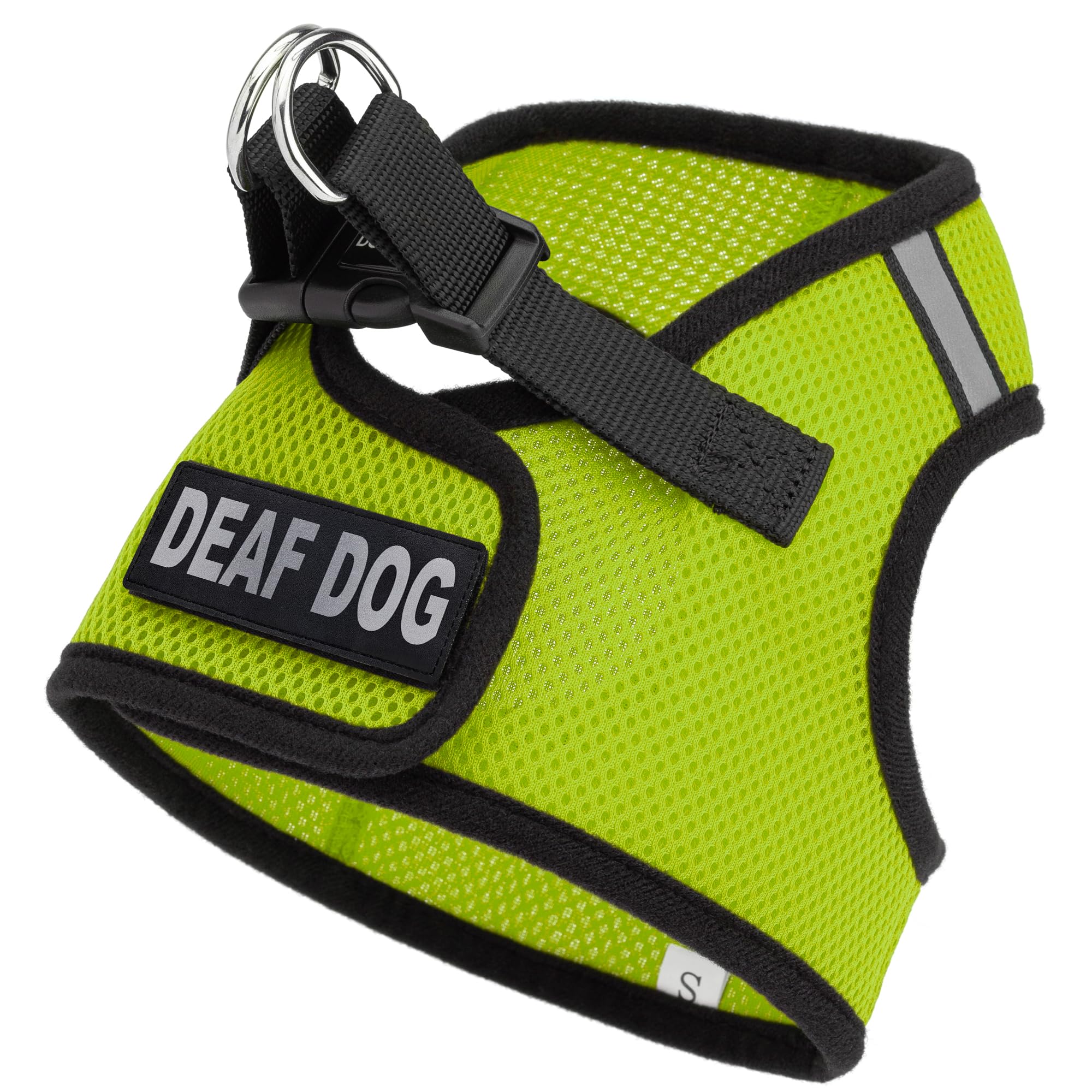 Dogline Boston Step in Mesh Dog Harness with Deaf Dog Patch No Choke Pet Vest Soft Gentle Padded Chest Halter for Puppies Small Medium and Large Dogs