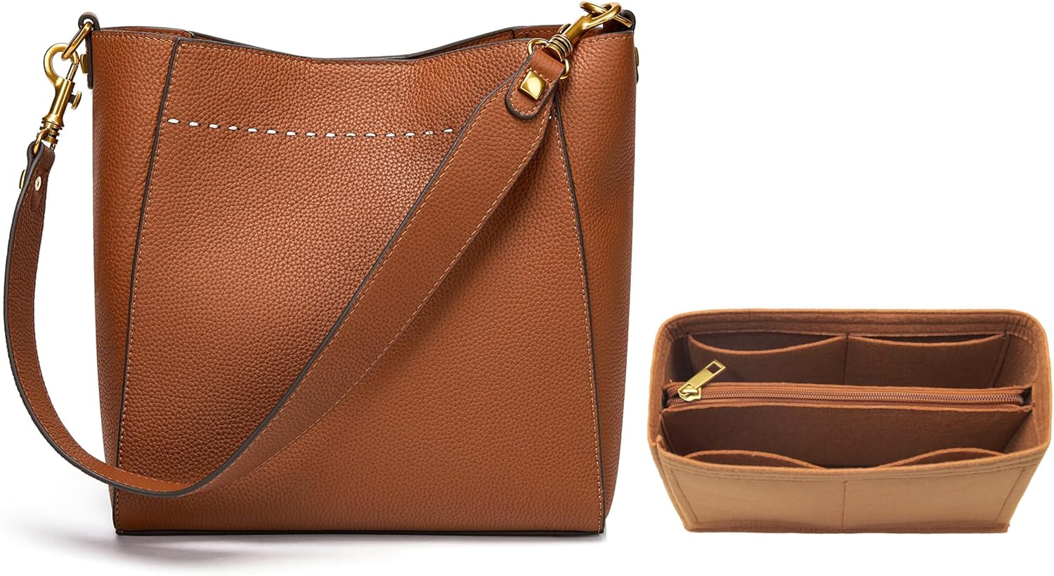 DORIS&JACKY Leather Bucket Tote Bags for Women Designer Shoulder Hobo Purse and Handbags with Detachable Wide Strap DORIS&JACKY Leather Bucket Tote Bags for Women Designer Shoulder Hobo Purse and Handbags with Detachable Wide Strap