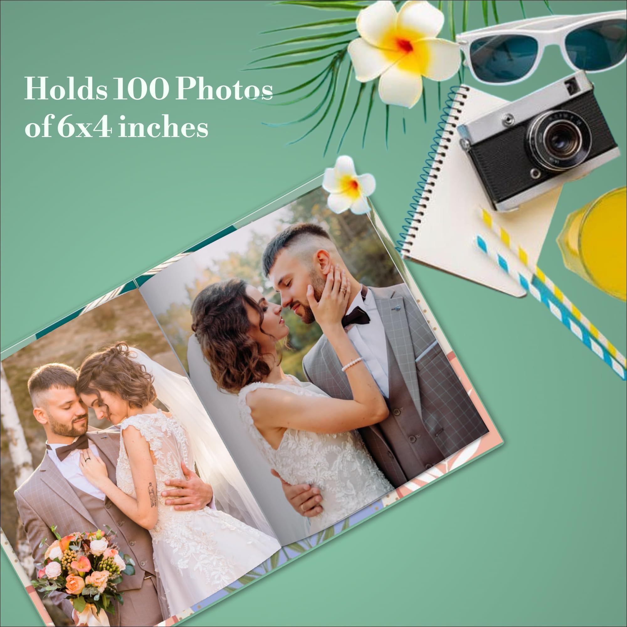 Styloo Small Photo Album for 100 Photos of 6x4 Inch, Mini Album with Window on Front Cover - Image 3