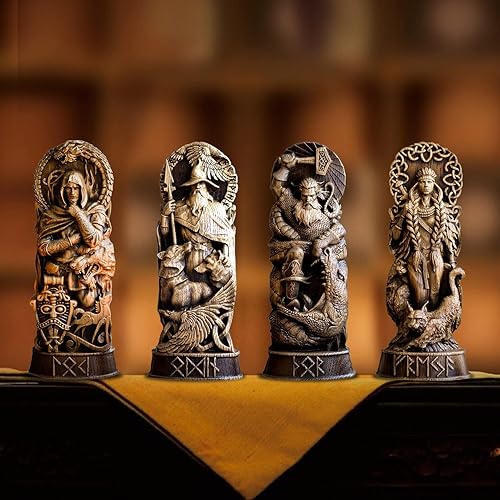 Miniatura 5 de Estatua de decoración de mitología nórdica, Odin, Thor, Loki, Freya, estatua de decoración vikinga para el hogar y regalos aplicables a gabinetes de