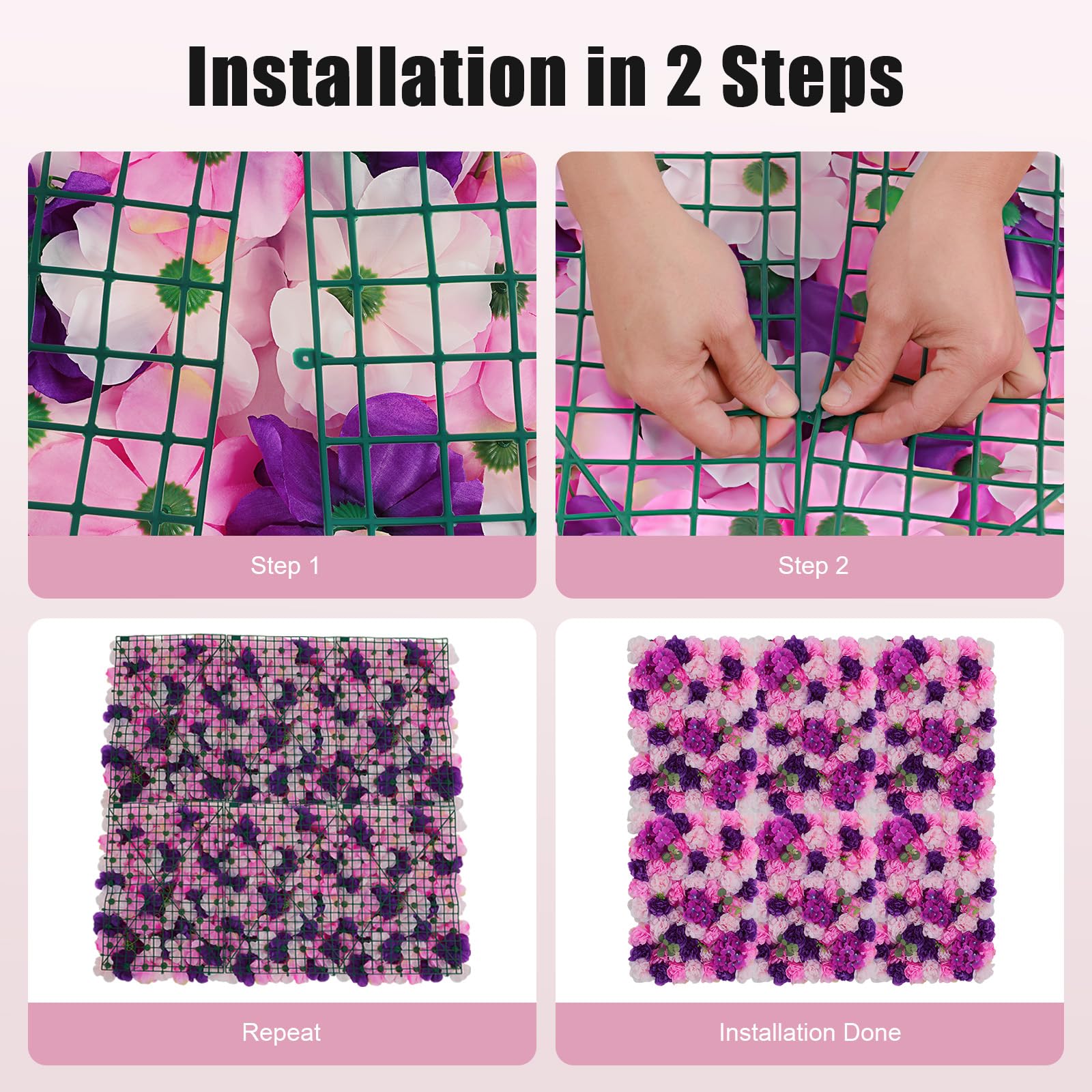 Decorazione da parete con fiori artificiali