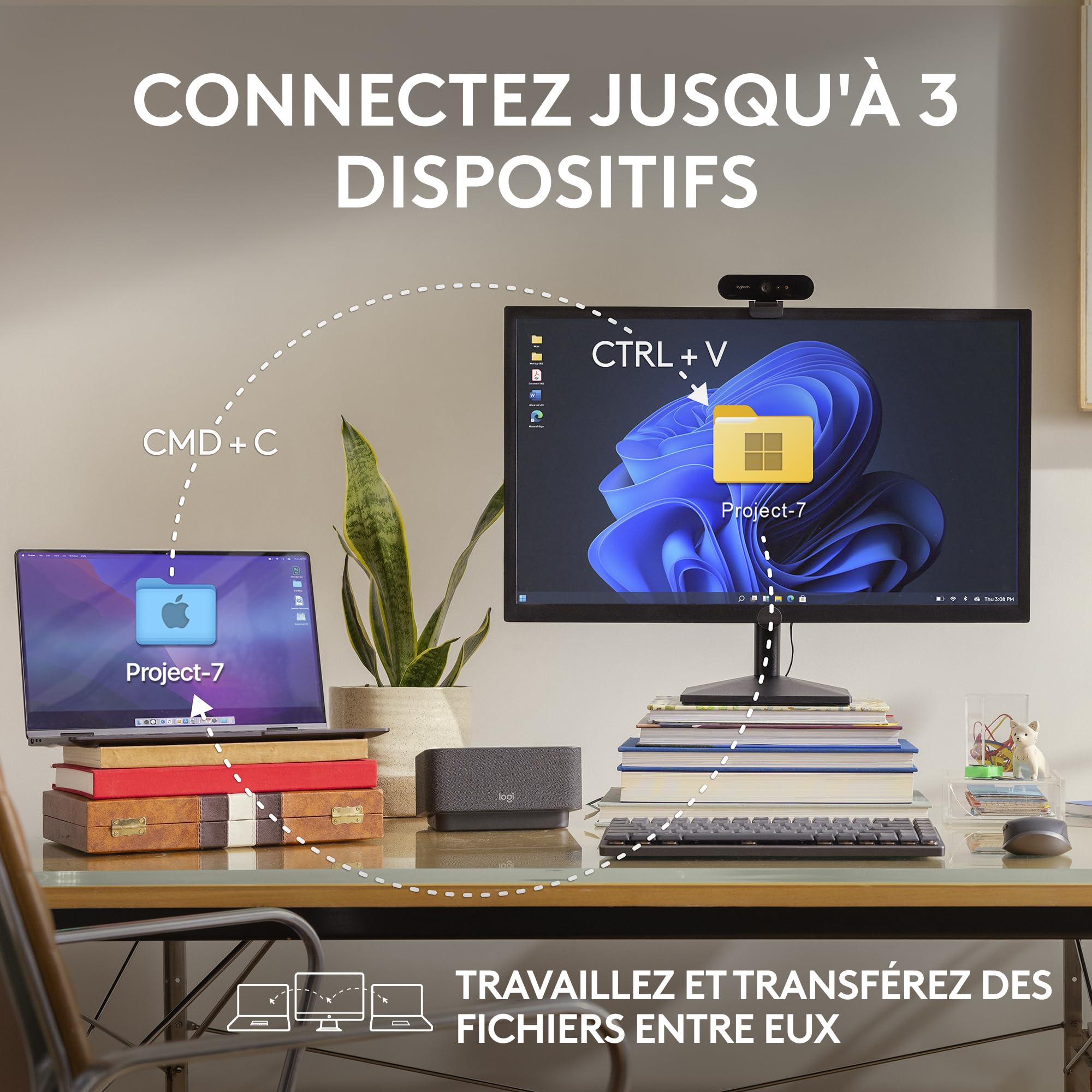 Logitech MX Anywhere 3S Souris Sans Fil Silencieuse, 8K DPI, USB-C, Bluetooth, Graphite