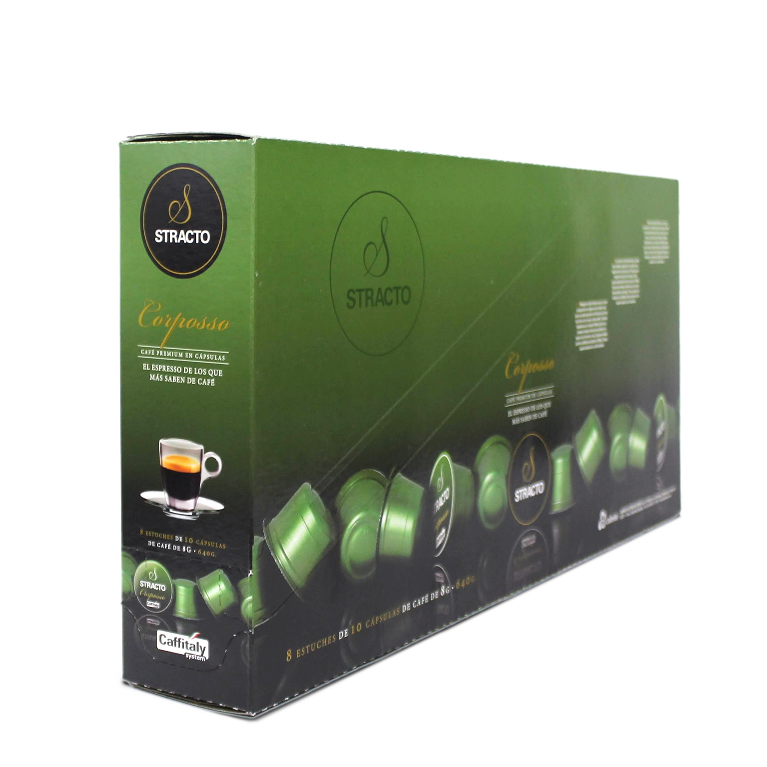 8410559080583Stracto - Cápsulas de Café - Tray Box Corposso - Estuche 80 Unidades