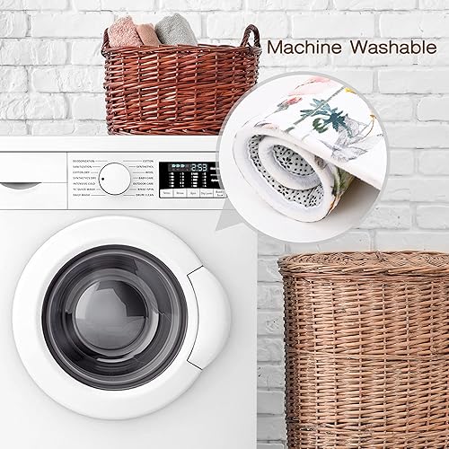 Miniatura 4 de Juego de alfombras y tapetes de baño, juego de 3 piezas de alfombra de baño, alfombra de baño de flores, ultra suave, absorbente, peluda, gruesa