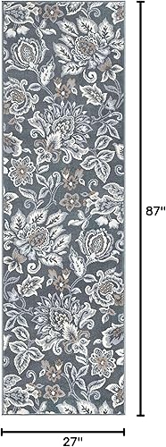 Miniatura 57 de Stella - Alfombra de pasillo de 2 x 8 pies, color crema, alfombra para pasillo, entrada interior, cocina o vestíbulo, alfombra floral - Alfombras