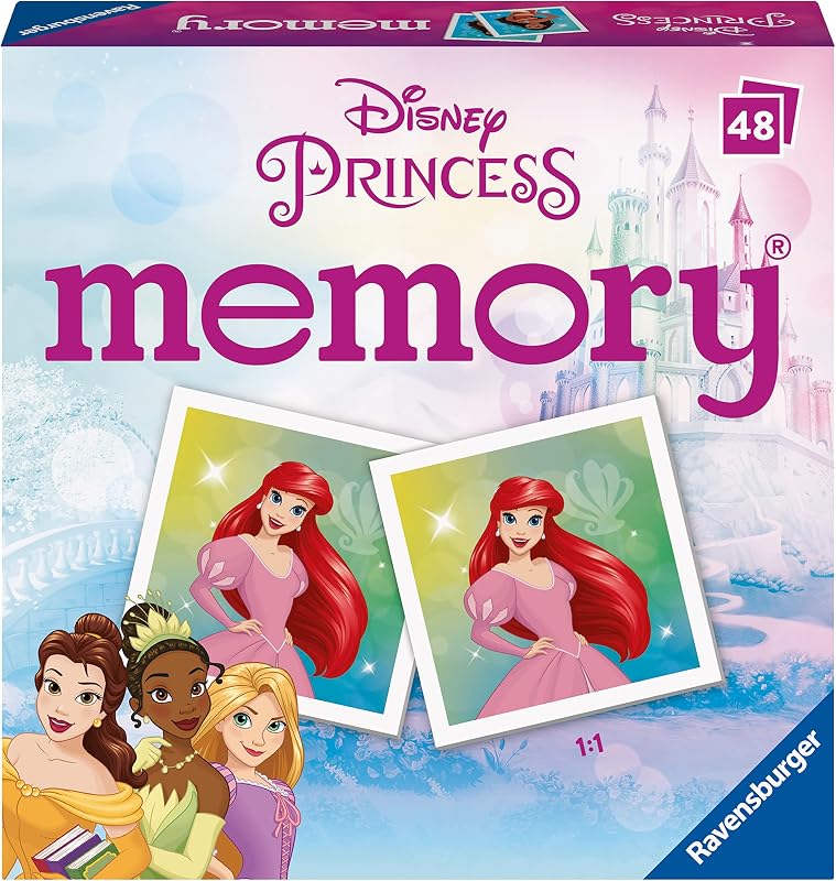 Mini juego de memoria Ravensburger Disney Princess: emparejar pares de imágenes para niños a partir de 3 años