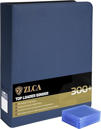 ZLCA Carpeta de carga superior con 9 bolsillos, capacidad para 324 tarjetas, carpeta de tarjetas coleccionables incluye 20 cargadores superiores,