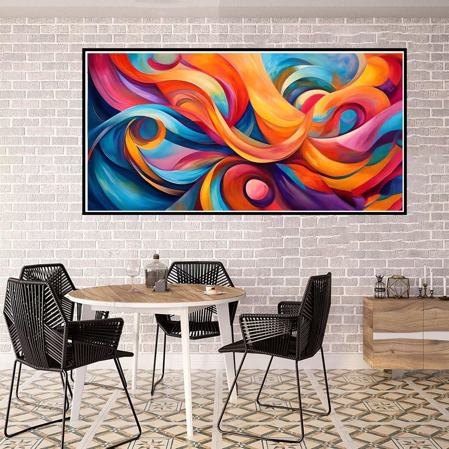 DIY 5D Diamond Painting xxl 40x120cm abstrakt Diamond Painting mit Diamond Painting Zubehör Full Set, Farbe Diamant Painting Bilder Erwachsene/kinder Malen nach Zahlen, Zimmer Deko Geschenke YF-9205