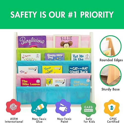 Miniatura 18 de Humble Crew Librero de almacenamiento para libros infantiles, gris/blanco, 4 niveles Gris/Blanco,verde (camo green),Gris/rosado,Madera