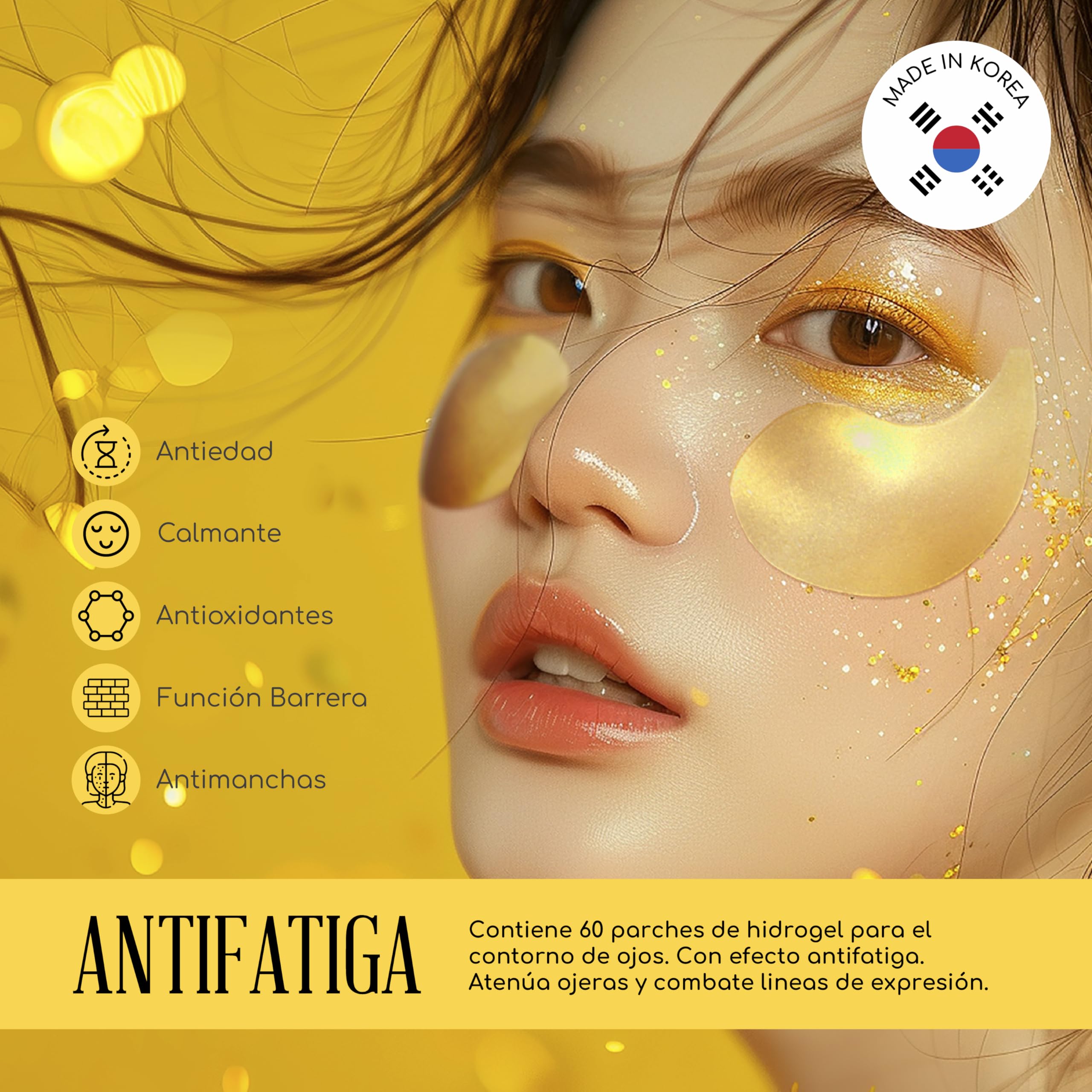 KOCOSTAR Princess Eye Patch Gold 30 paia cuscinetti occhi coreani occhiaie rughe linee sottili oro 24 carati niacinamide olio lavanda anti-invecchiamento