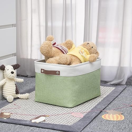 Miniatura 5 de HNZIGE Cesta de almacenamiento para organizar la ropa (paquete de 3) cubos de almacenamiento decorativos para estantes, juguetes, contenedores de